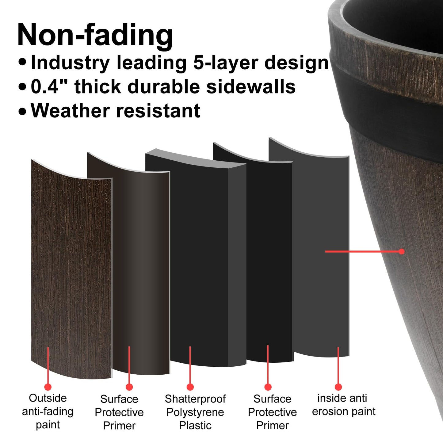 GameXcel Large Whiskey Barrel Planter for Outdoor Plants - Flower Pots Garden Wine Barrel Planter Outdoor - 21" D x 15" H
