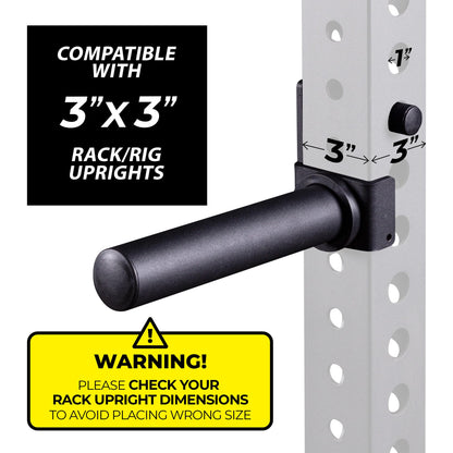 AmStaff Fitness Olympic Weight Plate Holder for Power & Squat Racks – Fits 2x2, 2.33x2.33, 3x3 Inch Tubes, 1" Hole – Storage Horns for Weight Plates on Power Rack – Pair (3" x 3")