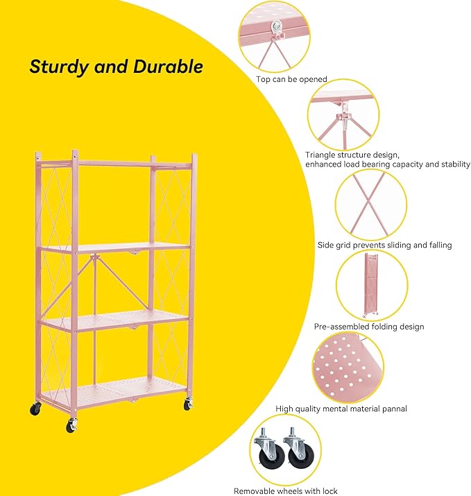 BRIAN & DANY 4-Tier Foldable Storage Shelves