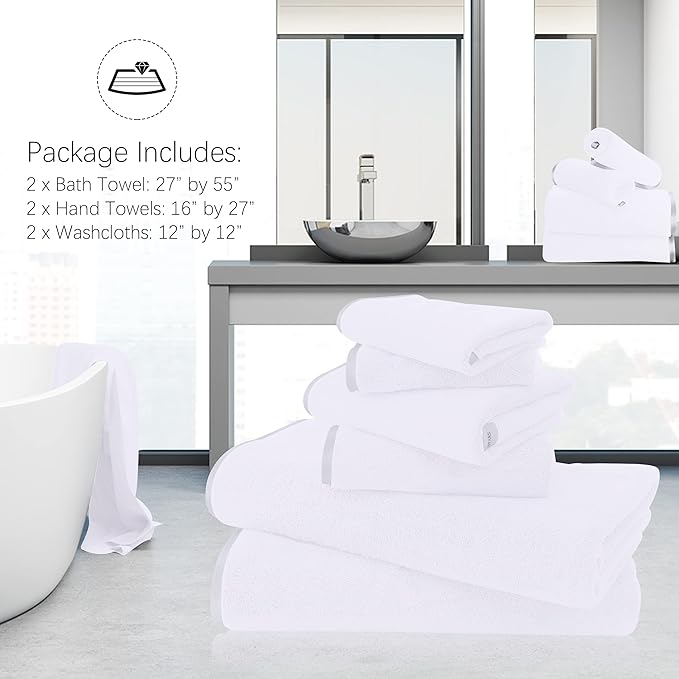 TENSTARS Luxury Silk Hemming Towel Set