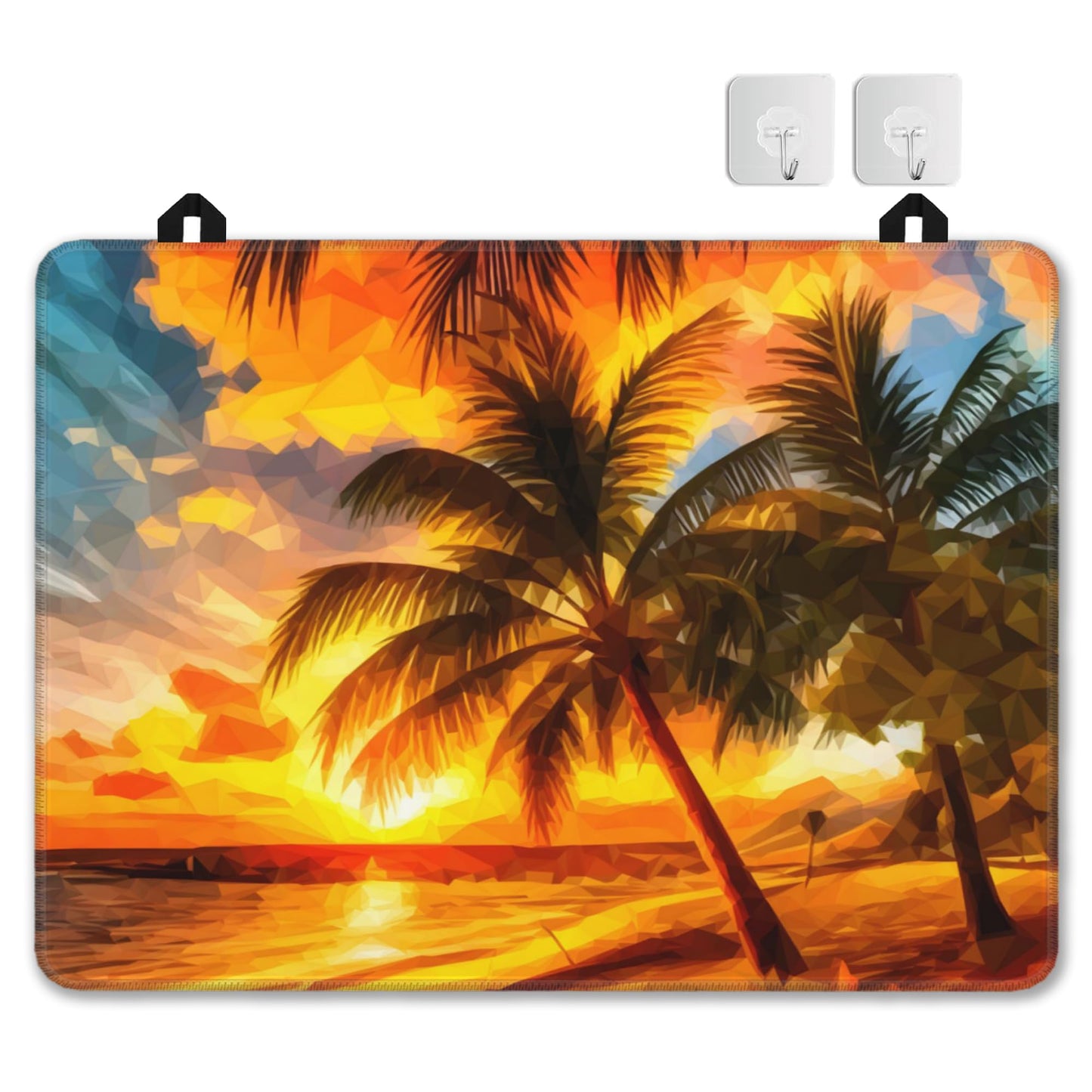 Stove Top Cover for Electric Stove，Christmas Kitchen Decor Beach Palm Sunset Extra Thick Natural Rubber Glass Top Protector, Prevents Scratching, Expands Usable Space 28.5'' x 20.5''