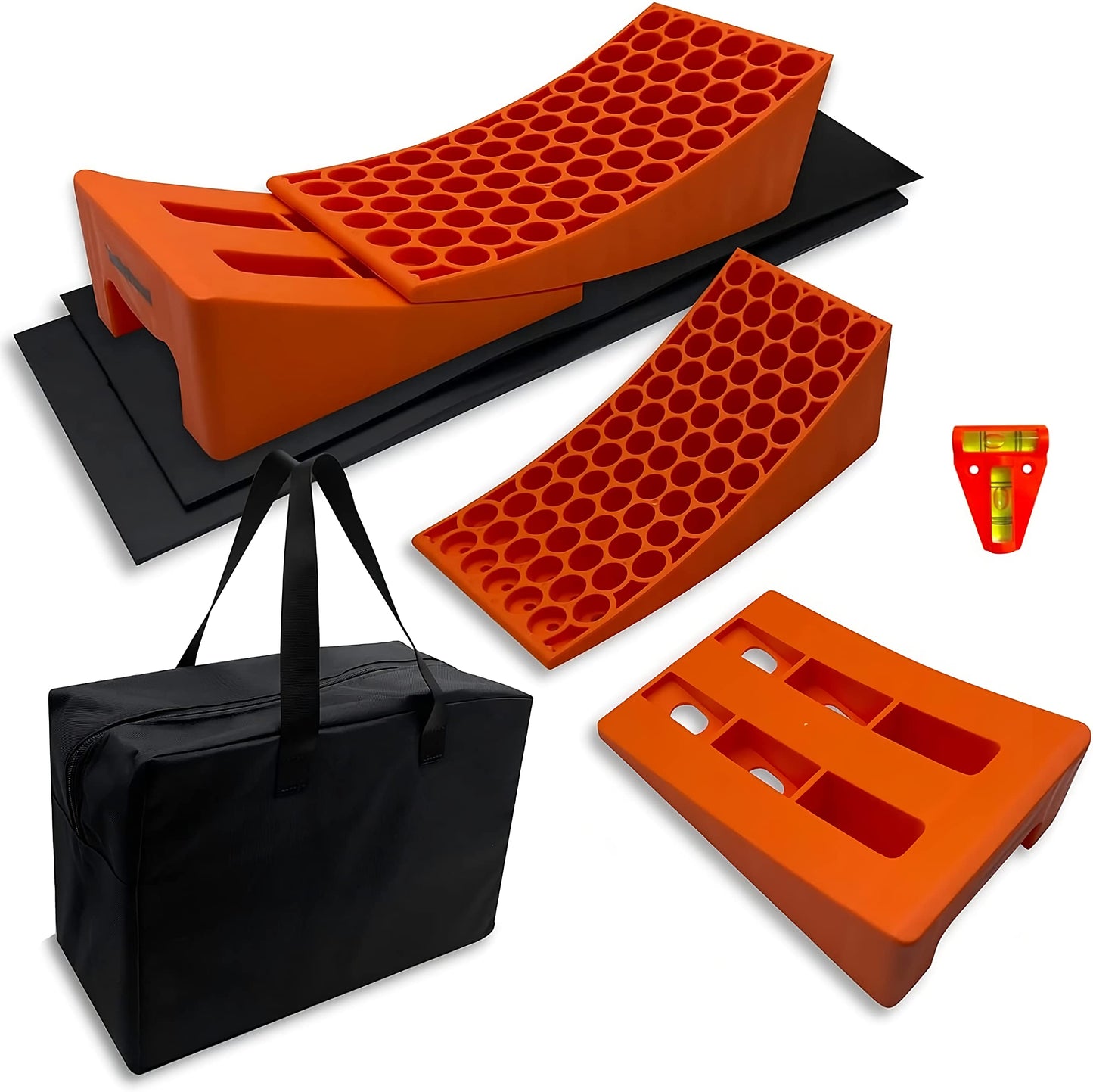 SECURITYMAN RV Leveling Ramps 2 Pack Kit | Premium Anti Slip Camper Leveler | Trailer Wheel Chocks for Dual Axle Trailers - Faster RV Leveling System Than RV Leveling Blocks | Must Have RV Accessory