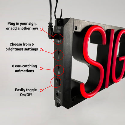 SpellBrite KITCHEN Sign | Directional Sign with Neon Look, Blue LED Light Source | 25.1" x 6.3"