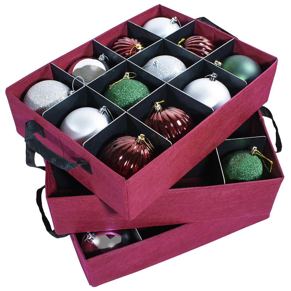 612 Vermont Christmas Ornament Storage Box, Holds 36-4 Inch Ornaments
