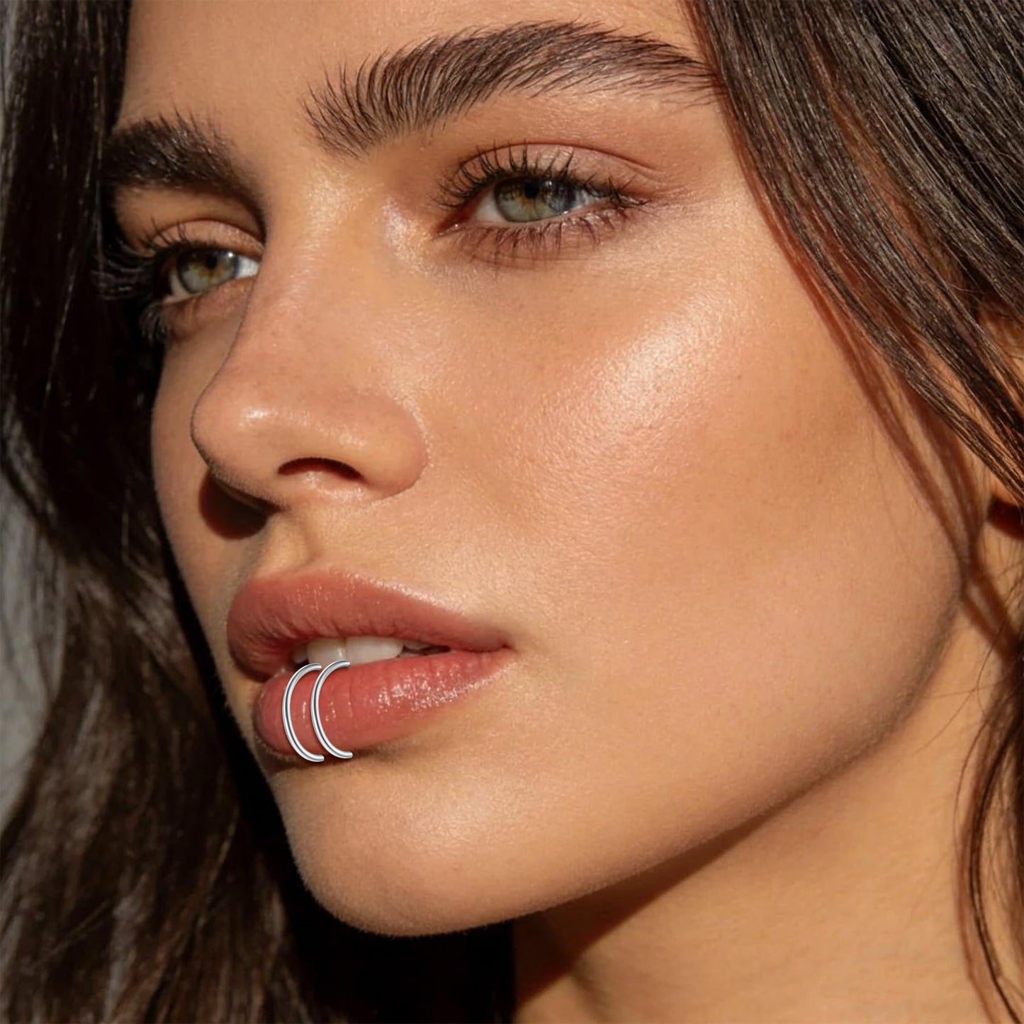 JFORYOU FORYOU Fake Nose Ring Fake Nose Piercing Fake Nose Hoop Rings for Women Faux Nose Piercing Clip on No Pierced Non Piercing Faux Body Piercing Jewelry for Women Men