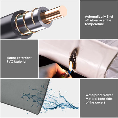 PETNF Outdoor Pet Heating Pads for Dog,Soft Electric Blanket Auto Temperature Control,Heated Mat for Dog House,Whelping Supply for Pregnant New Born Stray Feral Cat Puppy,Safe