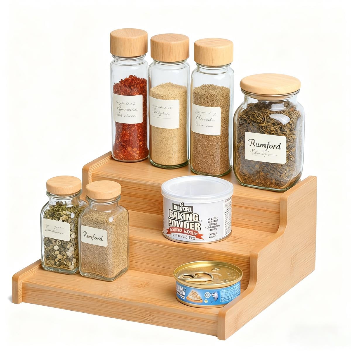 JinDoWin 2 Pack Cabinet Spice Rack Organizer - Enhanced Cabinet Spice Organizer, Practical Spice Rack Organizer for Cabinet and Efficient Cabinet Spice Organizer (2, 9 Inch)