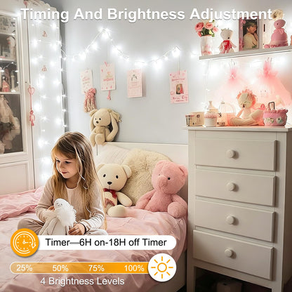 66FT 200LED Christmas Lights Plug in,Connectable Fairy Lights with Plug/Timer/8 Modes, Christmas Tree Lights Lighting Outdoor Indoor Garden Party Wedding Christmas Tree Decoration(Cool White)