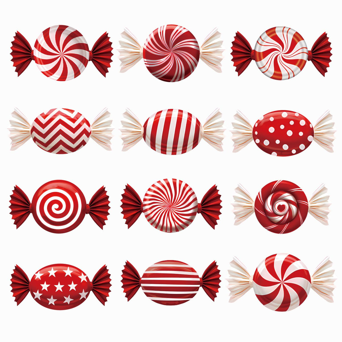 B‌oGlowHaven 12ct Candy Christmas outdoor Decorations‌ Birthday Decorations Waterproof Corrugated Cardboard Yard Signs with 24 Plastic Stakes 17 inch Holiday Pathway Decor for Garden Walkway and Party