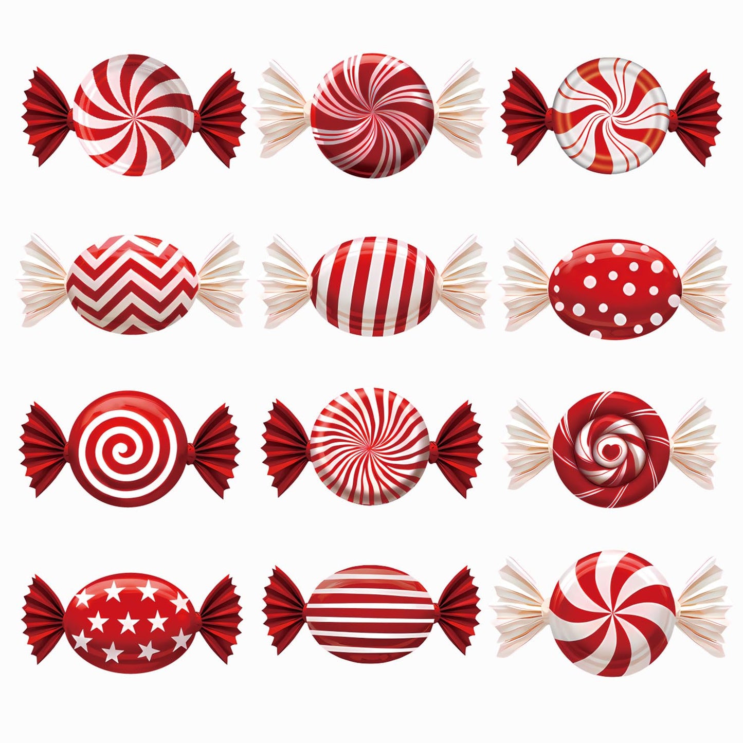 B‌oGlowHaven 12ct Candy Christmas outdoor Decorations‌ Birthday Decorations Waterproof Corrugated Cardboard Yard Signs with 24 Plastic Stakes 17 inch Holiday Pathway Decor for Garden Walkway and Party