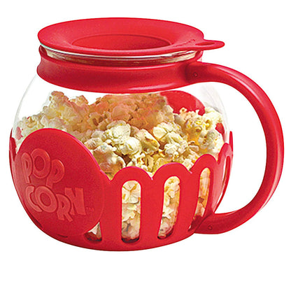 Ecolution Patented Micro-Pop Microwave Popcorn Popper with Temperature Safe Glass, 3-in-1 Lid Measures Kernels and Melts Butter, Made Without BPA, Dishwasher Safe, 3-Quart, Aqua