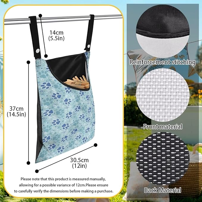 Clothes Pin Hanging Bag with Big Opening Storage Clothes Pins & Mini Clothespins