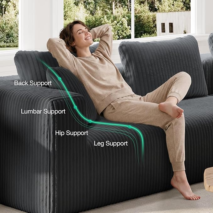 Novilla 141" Modular Sectional Sofa, Modern Cloud Sectional Couch