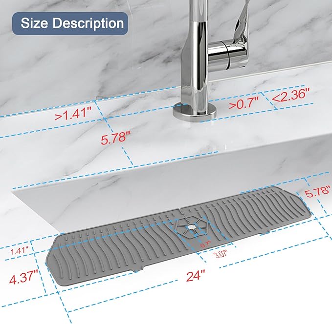 Faucet Guard - 90 Foldable Drain Mat