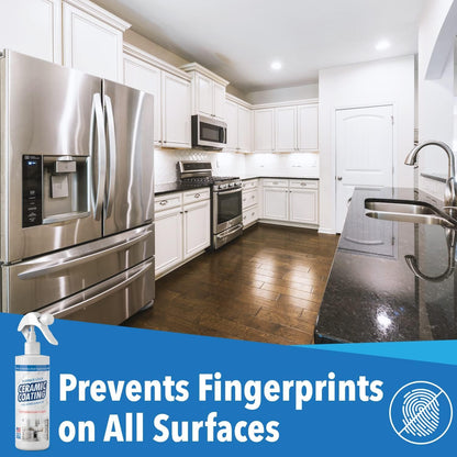 Surface Lock Home Ceramic Coating for Stainless Steel - Prevents Fingerprints on Appliances, Countertops and Any Hard Surface In Your Life - Made in the USA Spray - 8 fl oz - Proof It Works to Seal