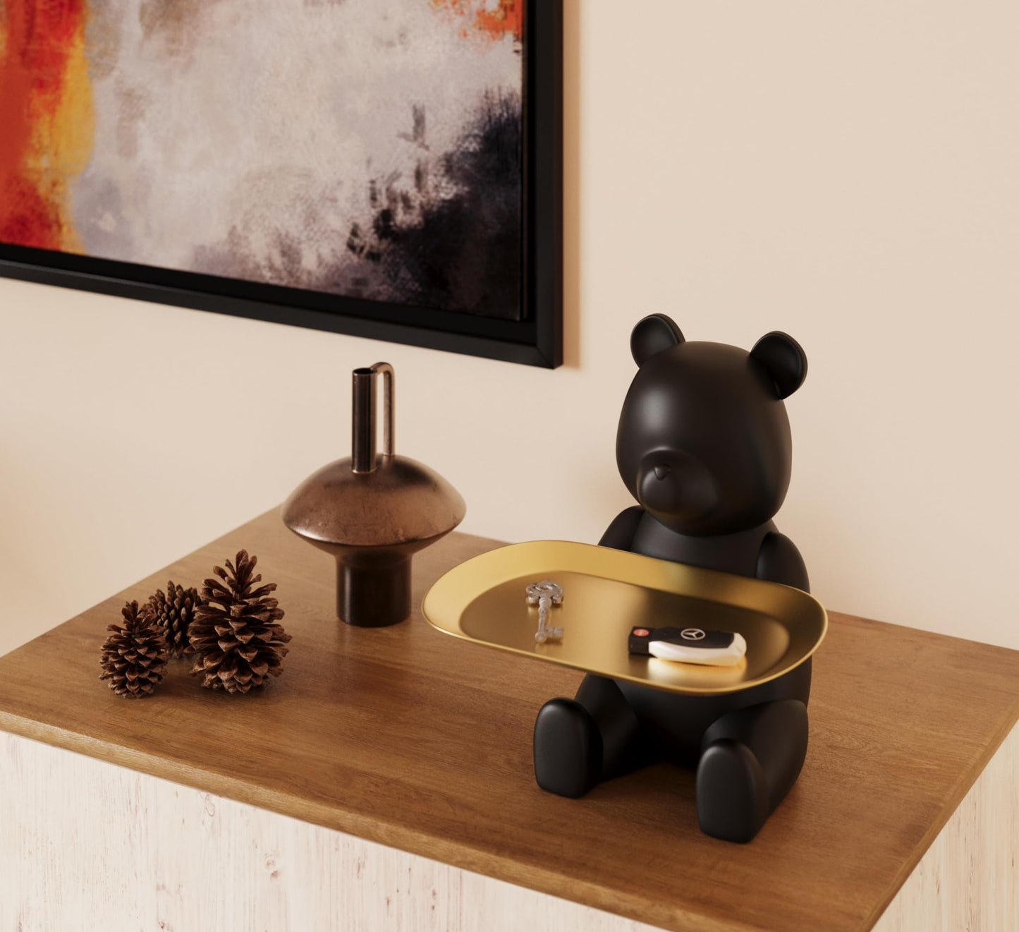 Key Tray Key Bowl, Apartment Decor, House Warming Gifts, Key Dish, Bookshelf Decoration, Entryway Decor Ideas & Bedside Table Decor (Matte Black)