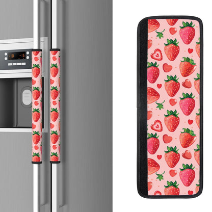 Buyidec Refrigerator Door Handle Covers Love Fruit Strawberry Fridge Handle Cover Washable Dishwasher Microwave Fridge Oven Door Decor Handle Cover Keep Your Kitchen Appliances Clean