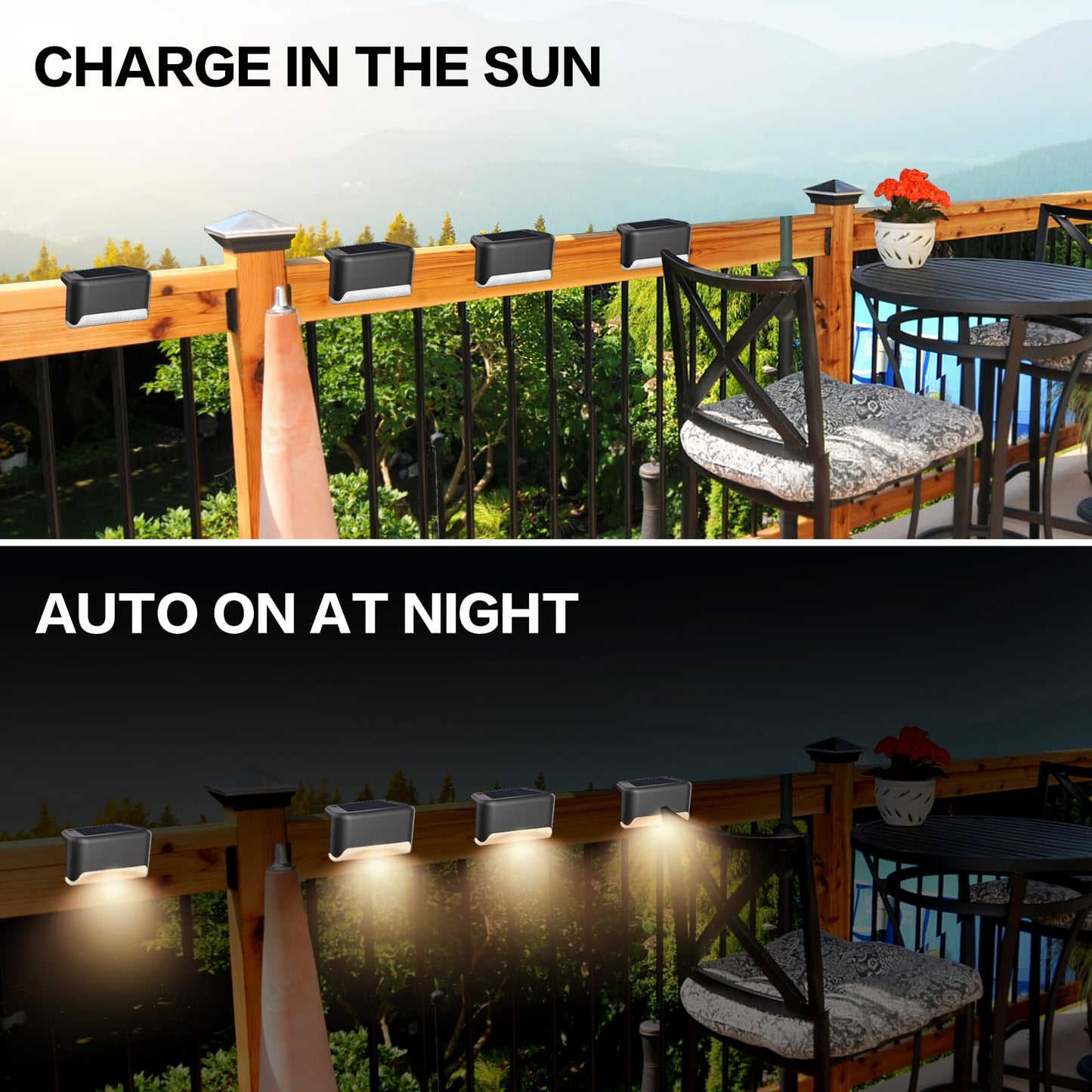BKBB PPBB Solar Deck Lights Outdoor, 20 Pcs Solar Step Lights, Waterproof LED Solar Lights for Outdoor Stairs, Step, Fence, Yard, Patio, Railing, Garden and Pathway