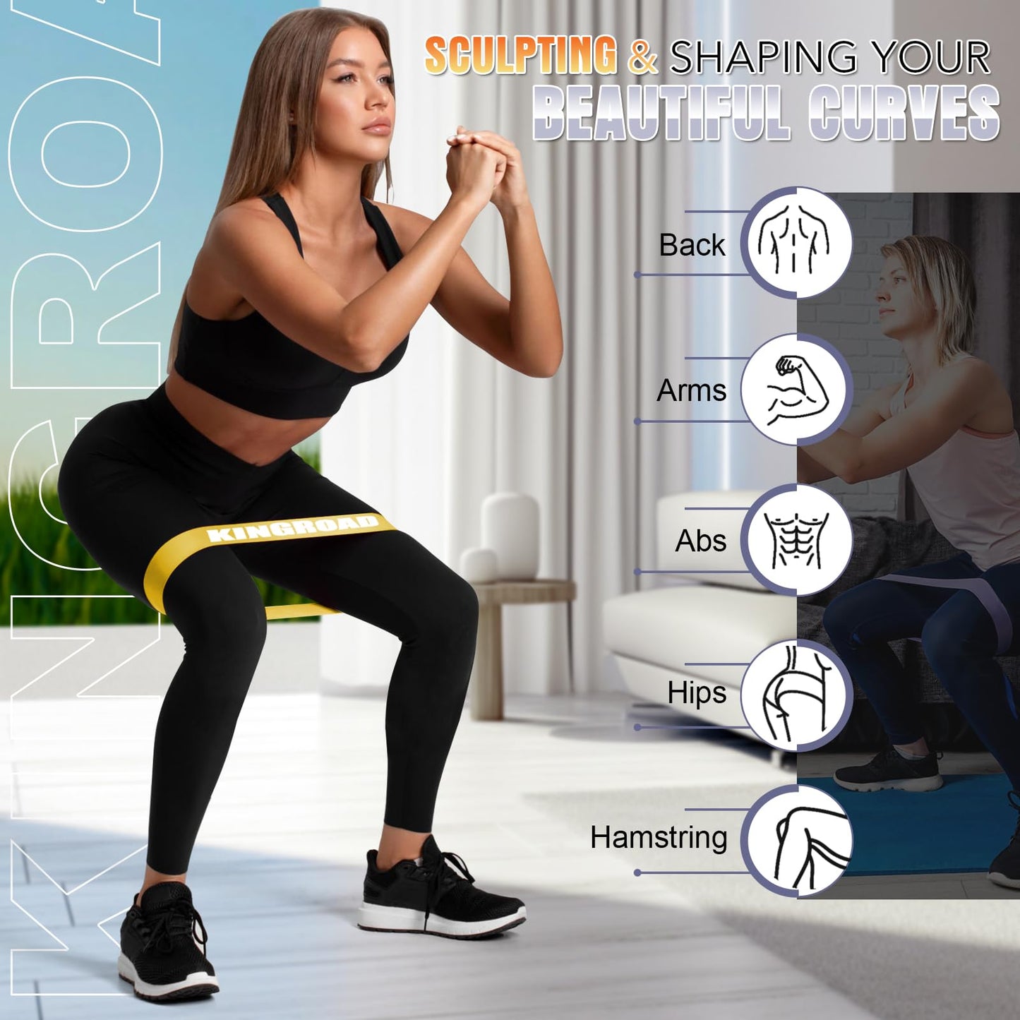 Resistance Band Pull Up Assistance Bands,Set of 5 Resistance Heavy Duty Exercise Stretch Fitness Bands for Stretching Power Lifting Workout Training with Instruction Guide
