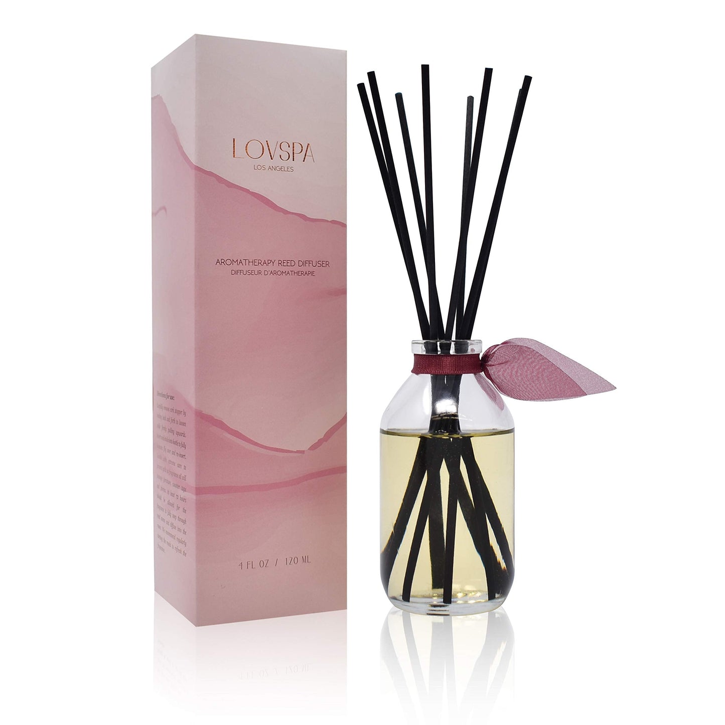 LOVSPA Reed Diffuser Set, Smoked Vanilla Scented Oil Diffuser with Sticks, Home Fragrance Accessories for Bathroom Shelf Decor, Aroma Diffusers for Home or Office Fall Decor, USA Made