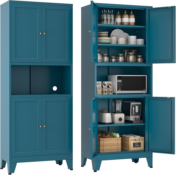 YAUWOH 69" Tall Metal Pantry Cabinet