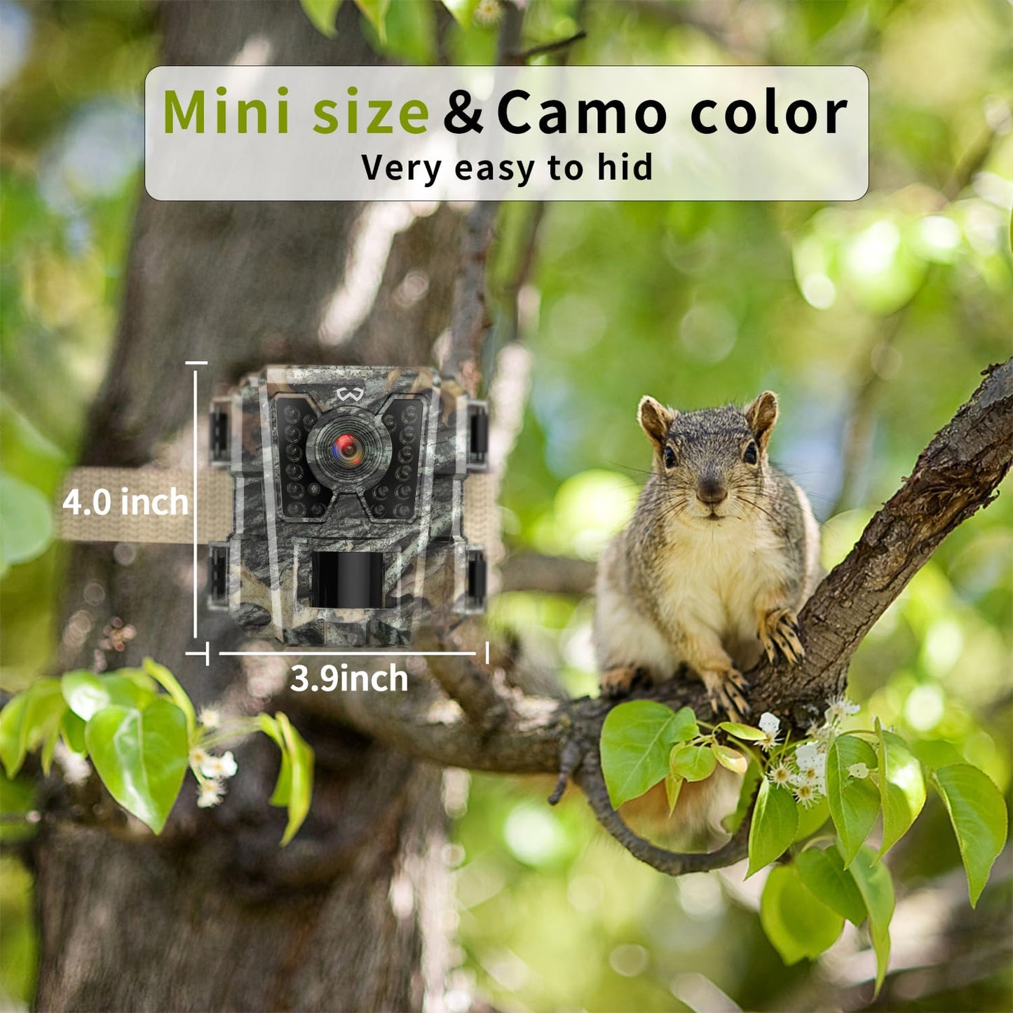 WOSODA Mini Trail Camera 4 Pack 30MP 1080P HD, Game Cam with SD Card, Waterproof Tiny Deer Camera Night Vision Motion Activated with Fast Trigger Time for Outdoor Wildlife Monitoring