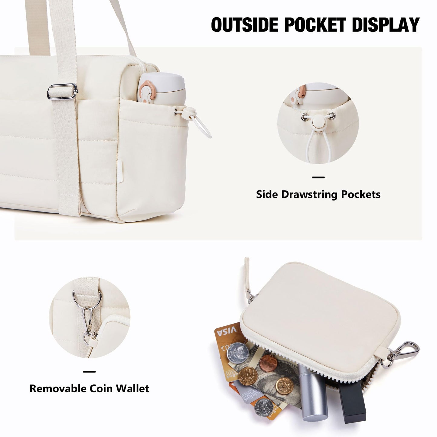 ROULENS Small Gym Bag for Women 2 Set Mini Gym Duffle Bag with Wet Compartment and Coin Wallet, Gym Tote Bag for Workout/Sport/Travel
