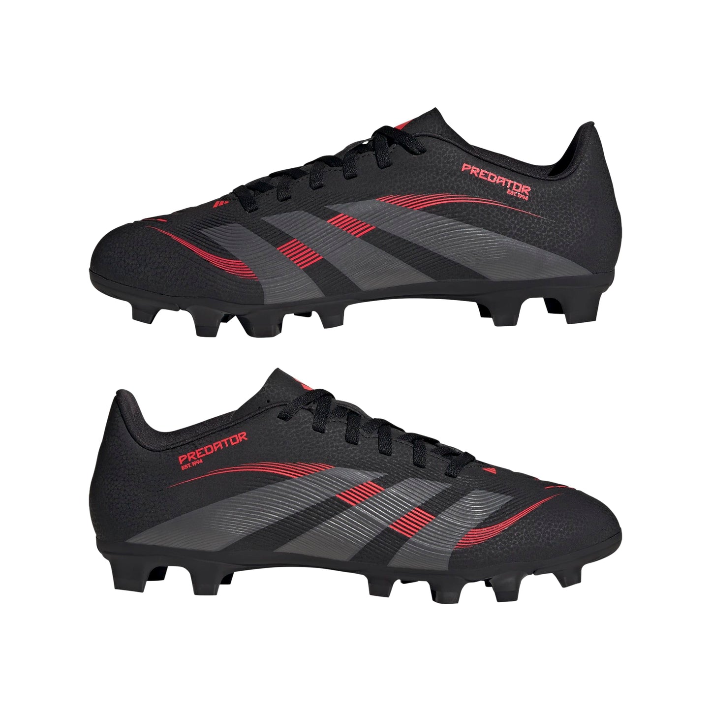 adidas Unisex Predator Club Firm Multi Ground Football Boots, Core Black/Grey Four/Lucid Red, 10 UK