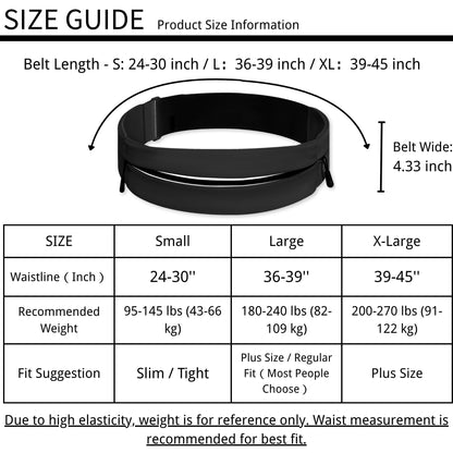 Running Belt for Men Women, Water-resistant Fanny Pack with 3 Zipper Pockets & Reflective Safety Strips, Adjustable Waist Pack Jogging Pouch for Phone, Keys & Essentials (Black, Small)