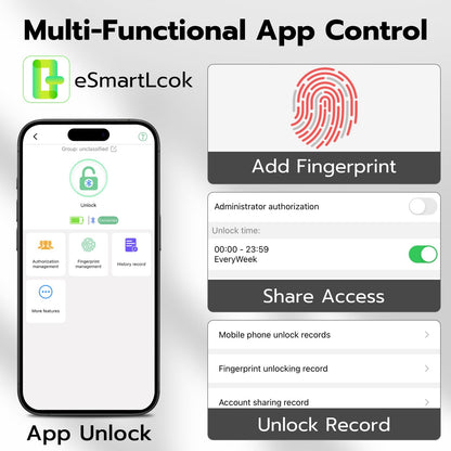 Keylesslife Fingerprint Lock,Gym Locker Lock,Smart Padlock Bluetooth APP Control Biometric Lock for Locker School Suitcase Cabinet Storage Gold