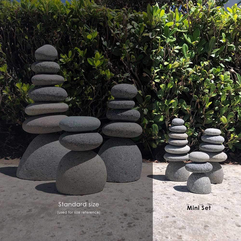 Natural River Mini Rock Cairn Stone Stacked Zen Garden Decoration Stone Set of 3 with Gift Box