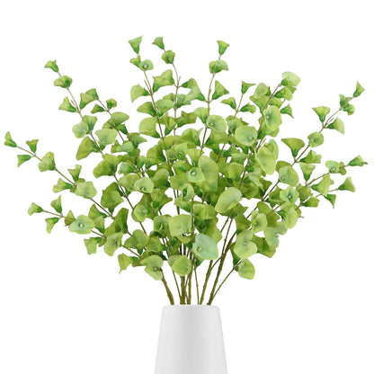 6 PCS Shell Leaf Artificial Flower Bells Grass Flowers Bell of Ireland Artificial Flower 35" Long Stem Greenery Fillers for Vase Wedding Bouquet Home Office Arrangement Indoor Outdoor Decor(Green)