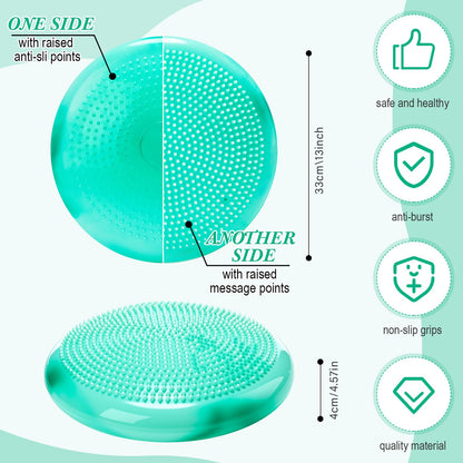 Libima 4 Pcs Wiggle Seat for Sensory Kids Inflated Wobble Cushion Sensory Seat Cloud Design Flexible Seating for Classroom Elementary Balance Disc for Kids Adult Pet Training(Green)