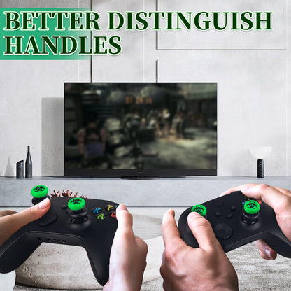Playrealm FPS Thumbstick Extender & 3D Texture Rubber Silicone Grip Cover 2 Sets for Xbox Series X/S & Xbox One Controller(BioH Green)