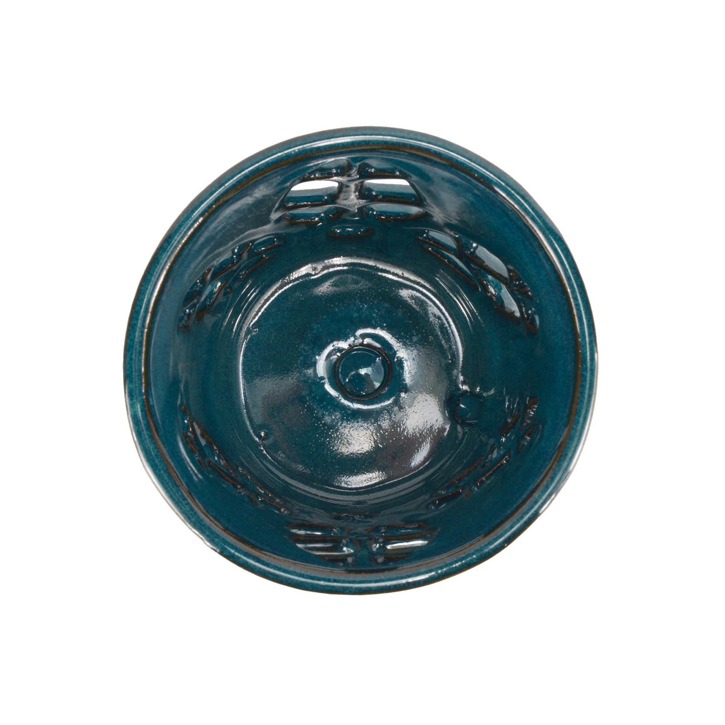 W&W Orchid Pot with Holes and Saucer for Repotting, Teal, 5.5 Inch