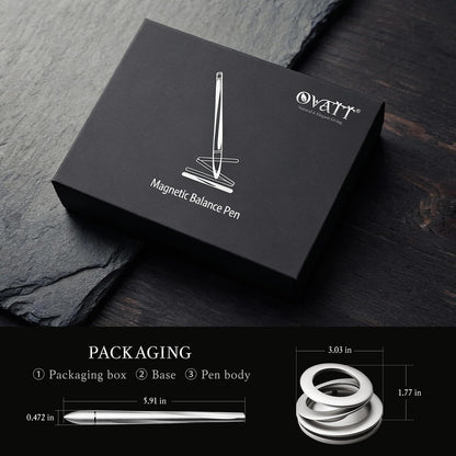 Ovatt Hoverpen Interstellar - Space Silver, Ballpoint Pen, Unique Conversational Starter, Premium Futuristic Design, Precision Flow Ink, Schmidt Ballpoint Cartridges (Silver)