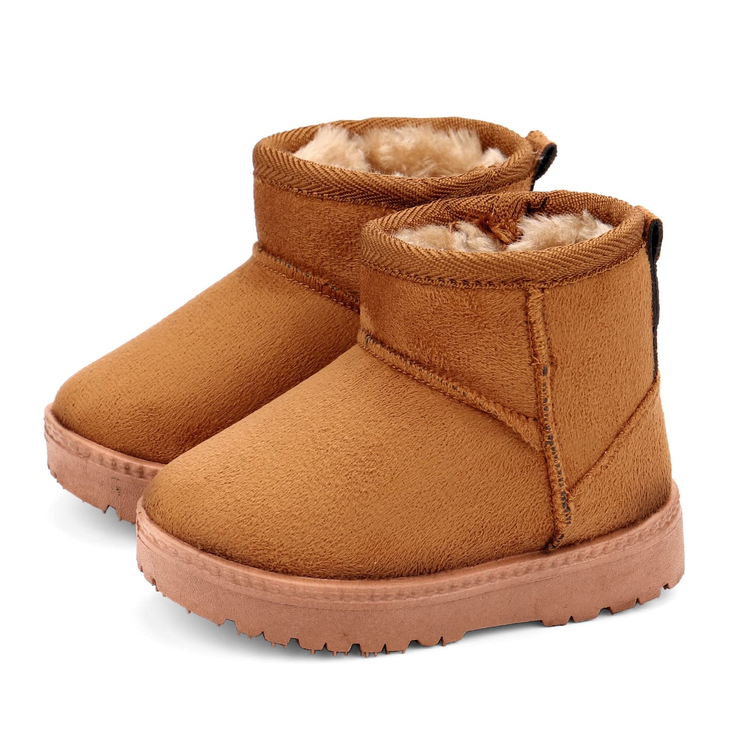 MK MATT KEELY Baby Winter Booties for Toddlers Kids Boy Girl Warm Snow Boots Plush Shoes with Soft Rubber Sole Khaki