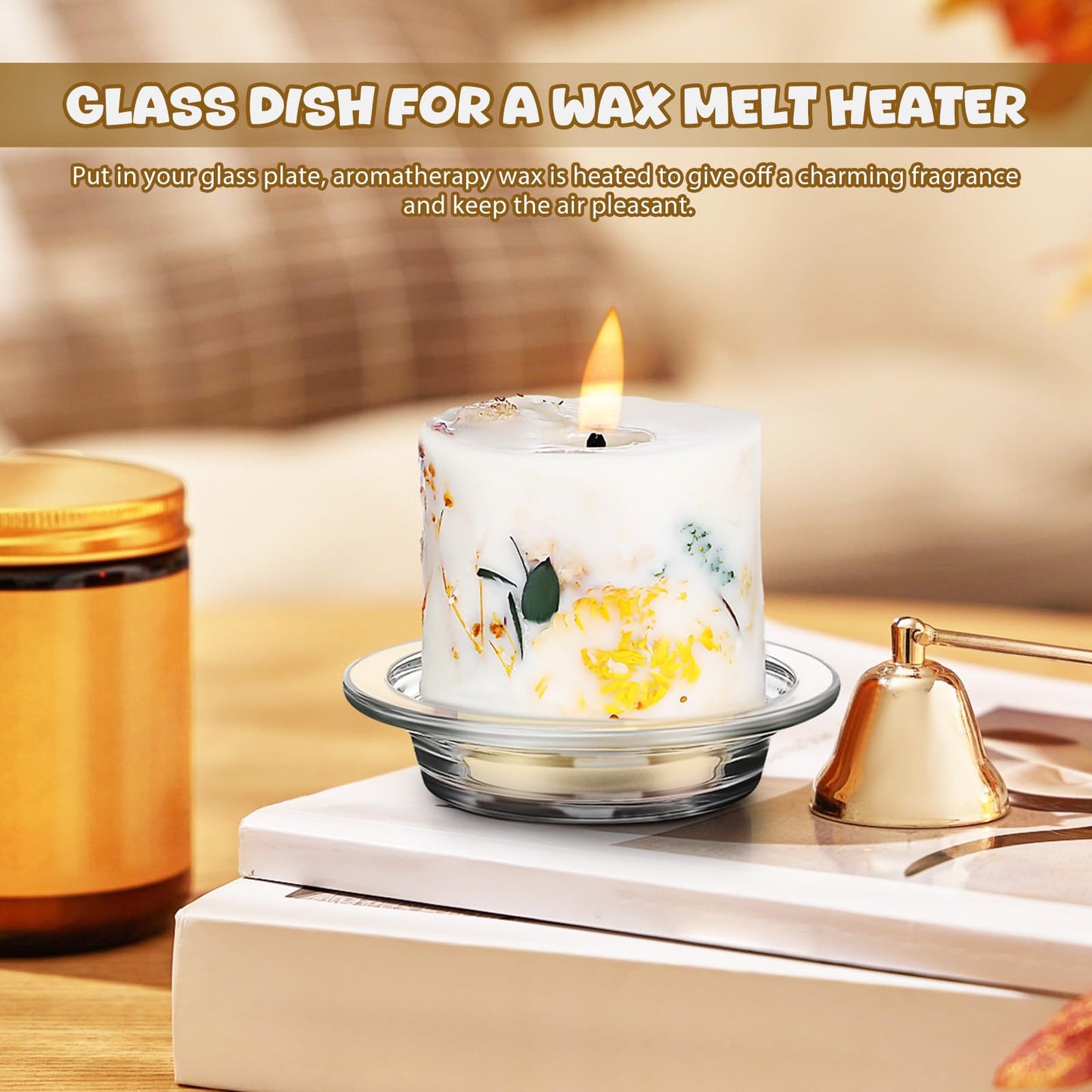 NUOBESTY 2 Pack 4.52 Inch Glass Wax Melt Warmer Replacement Dishes Leak-Proof Aromatherapy Plates for Essential Oil and Candle Warmers Home Fragrance Accessories