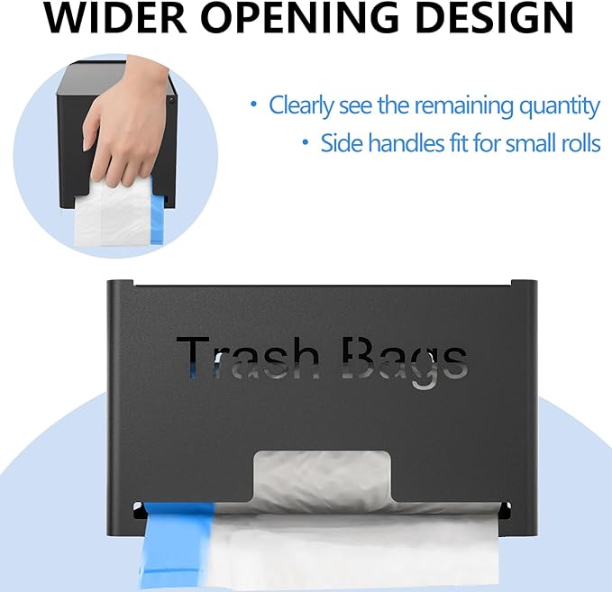 Large Trash Bag Holder Dispenser, Metal Garbage Bag Dispenser Roll Holder