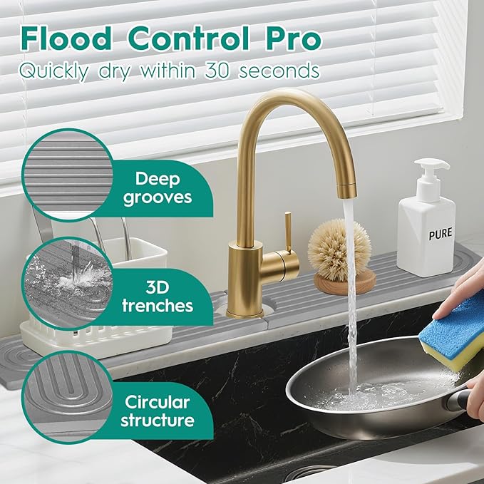 16 Inch Stone Faucet Mat for Kitchen Sink, Kitchen Sink Splash Guard-Water