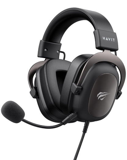 havit H2002d Gaming Headsets for PS4,PC, 53MM Drivers Surround Sound PS5 Headset with Mic Gaming Headphones with Mic Durable Aluminum Frame Valentines Gifts for Men