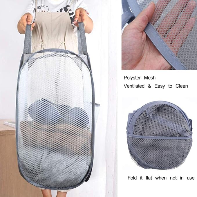 Mesh Pop up Laundry Hamper, Collapsible