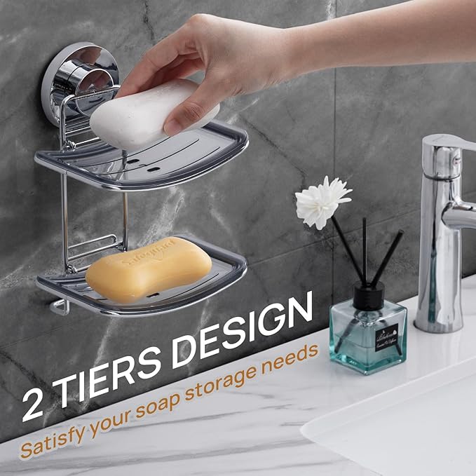 LEVERLOC Soap Dish Holder Suction Cup