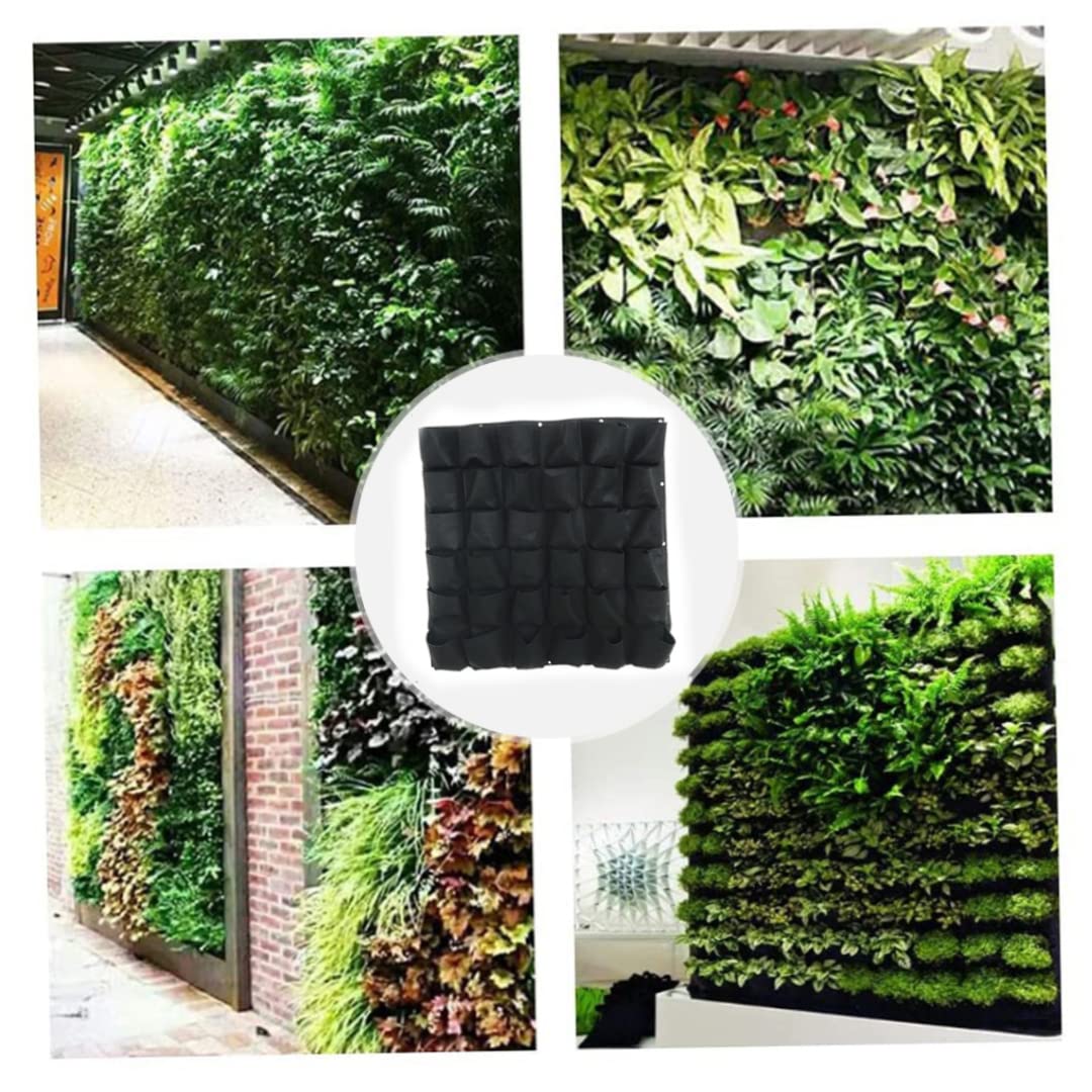 AwnsIMfreien Wall Planting Bags, Hanging Planter Bags Vertical Wall Mounted Plant Grow 36 Pocket Fabric Pots for Home Balcony, Hanging Planter