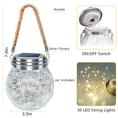 ROSHWEY Solar Lantern Gifts for Women, 2 Pack Hanging Garden Decor Lights Outdoor Waterproof with 30 LED for Halloween Christmas Easter Gift