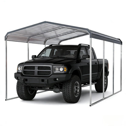 10x15 FT Heavy Duty Metal Carport with Galvanized Steel Roof, Oversized Car Shelter for Trucks Boats Tractors – Outdoor Vehicle Canopy for Driveway, Yard, Farm