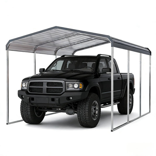 10x15 FT Heavy Duty Metal Carport with Galvanized Steel Roof, Oversized Car Shelter for Trucks Boats Tractors – Outdoor Vehicle Canopy for Driveway, Yard, Farm