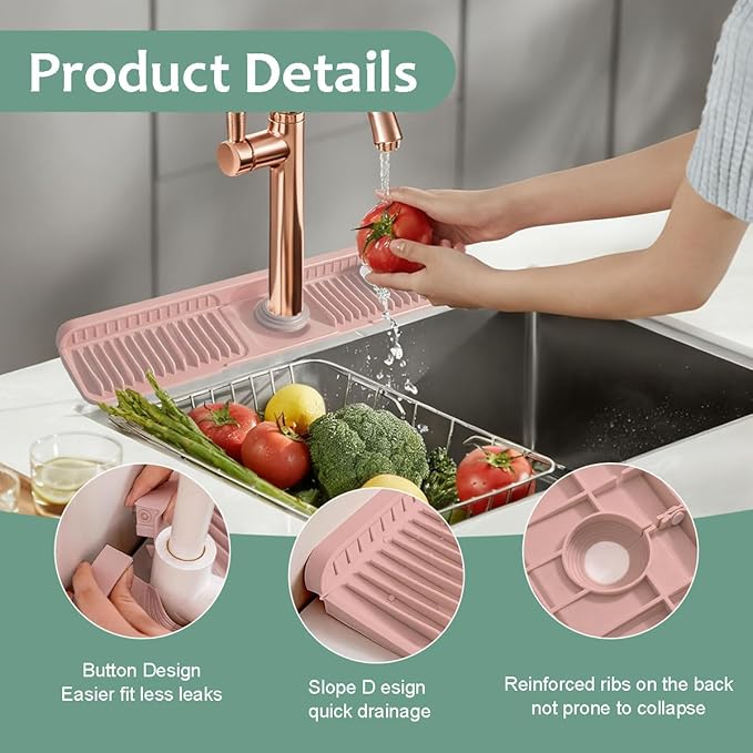 24 Inch Upgraded Draining Mat Folding faucet Mat