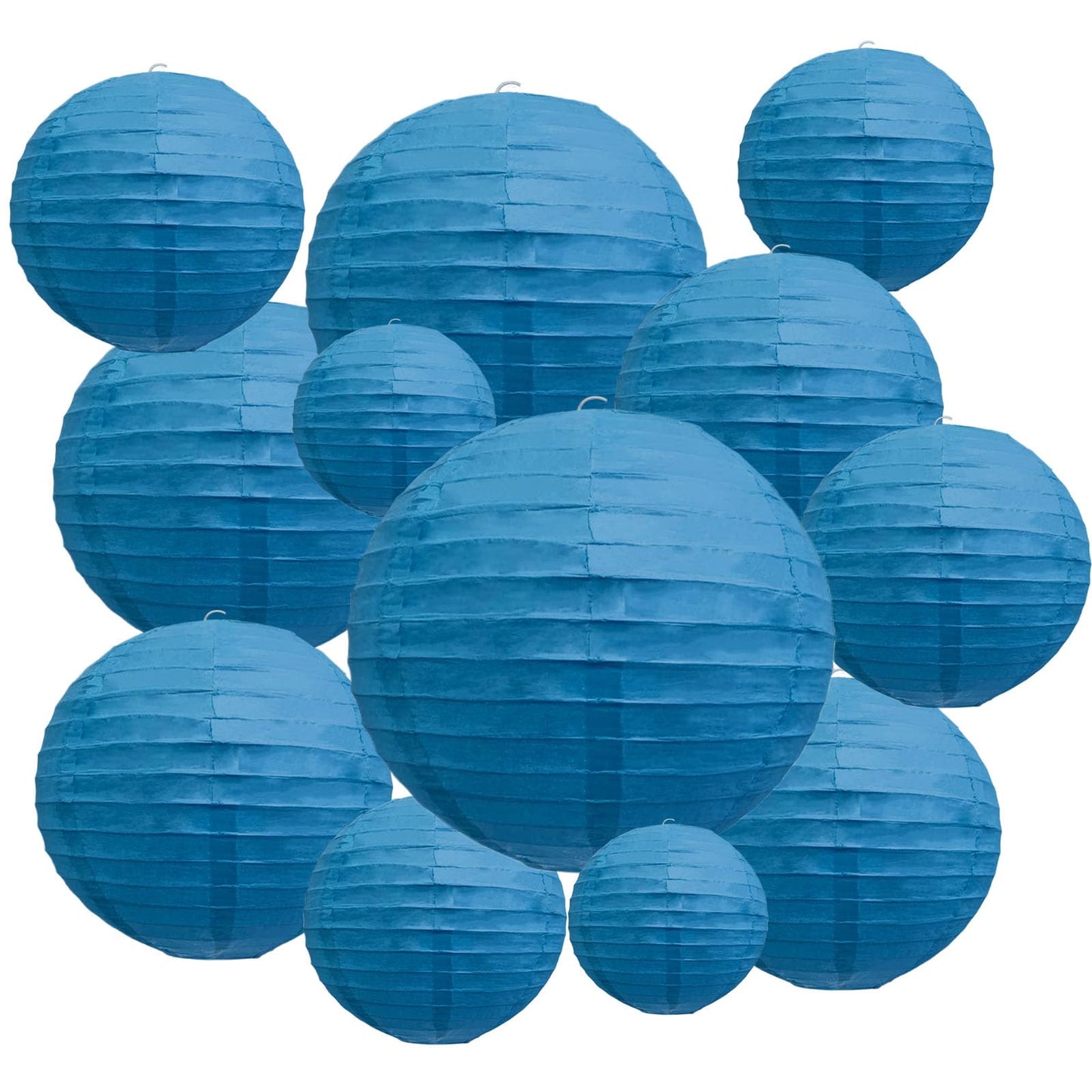 20Pcs Royal Blue Paper Lanterns for Parties, 6” 8” 10” 12” Chinese Asian Hanging Round Paper Lanterns for Birthday Wedding Halloween Christmas Home Decor Party Decor