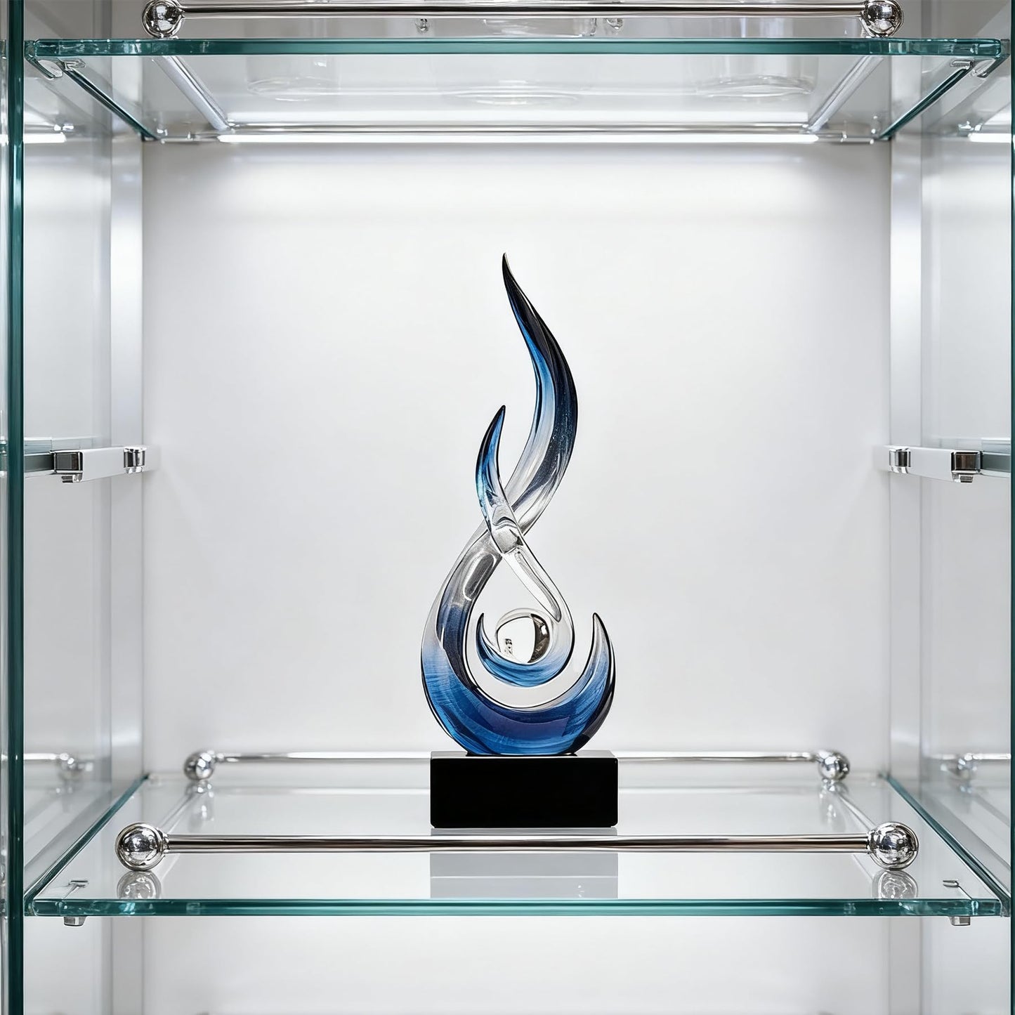 XGZY 15inch Flame Sculpture: Resin Flame Shaped Art Decoration, Suitable for Home, Wine Rack, Office, Bookshelf (Blue Gradient)
